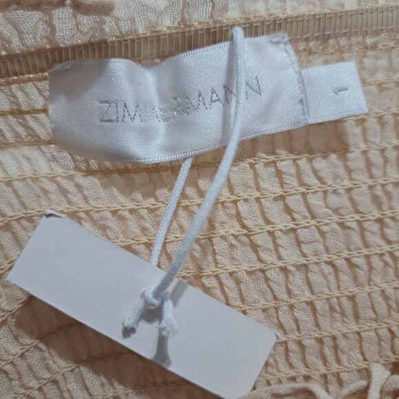 Zimmermann Bayou Elegant Shirred Crinckled Office Siren Chic Cream Skirt Size 1 - Picture 8 of 15